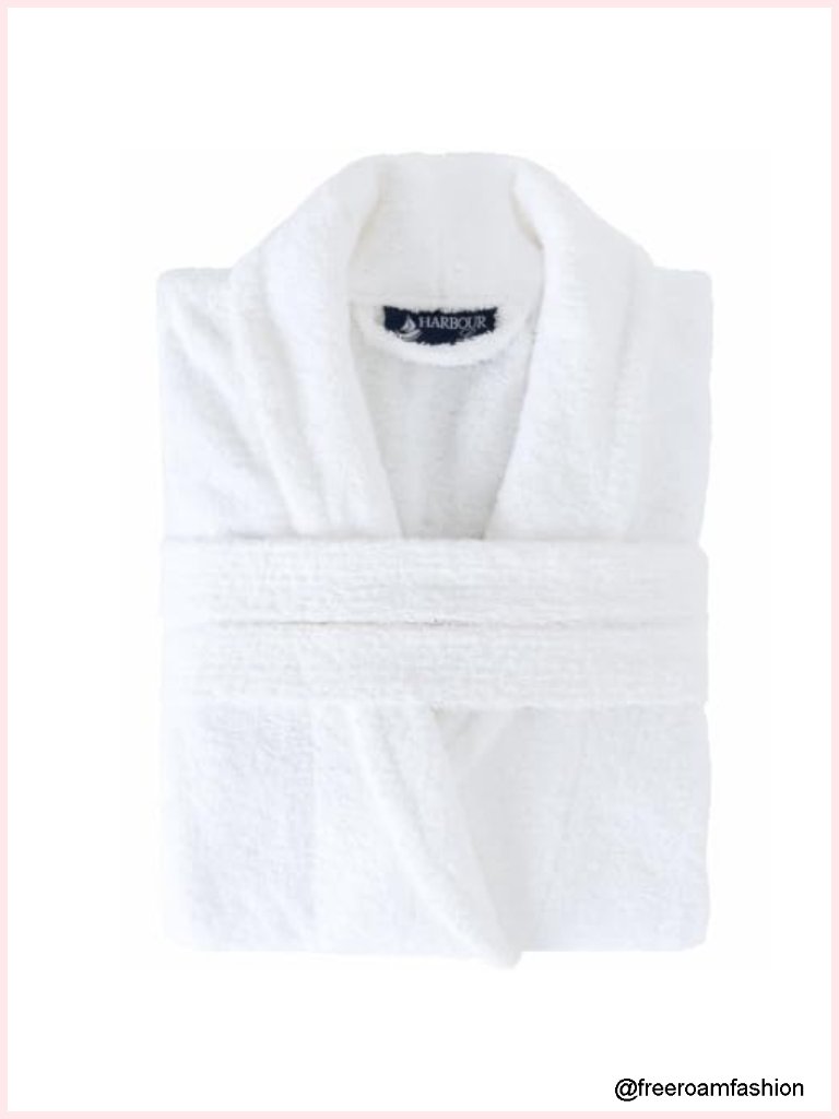 100% Turkish Cotton Terry Cloth Robe, Shawl Collar, Spa Bathrobe, Knee-Length